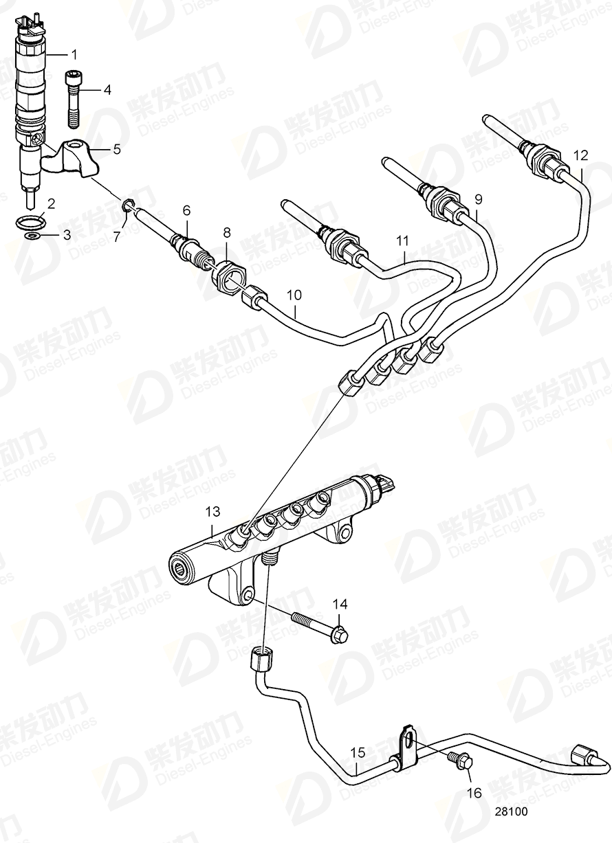 VOLVO Injector 3801627 Drawing